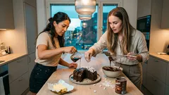 Suklaakakku colalla: mehevä pohja ja päälle valuva suklaakuorrute