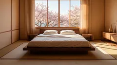 Japanilainen minimalismi: Mitä etuja on nukkua matalalla, lähellä lattiaa olevassa sängyssä?