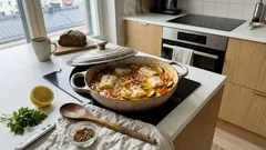 Argentiinalaistyylinen merluusapada: pääsiäisviikon helppo kalapata ja varma kypsyysniksi