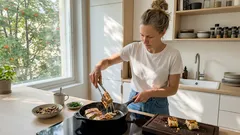 Valmistuu pannulla hetkessä – rapeat lavaš-rullat peruna–sienitäytteellä ja juustolla (pieni paistokikka)