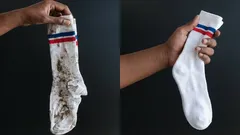 Lisää 4 ruokalusikallista 3 litraan vettä, niin jopa vanhimmat sukkasi muuttuvat lunta valkoisemmiksi.