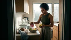 Yksi–kaksi ja nälkä loitolla: ruokaisa avokadosalaatti sitruunassa marinoidulla punasipulilla