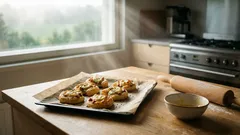 Makkara-juustokierteet lehtitaikinasta – kaksi pientä niksiä, joilla pinta rapeutuu