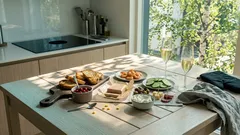 Kun 8.3. osuu arkeen: näyttävä bruschetta- ja canapé-pöytä viidellä makuparilla